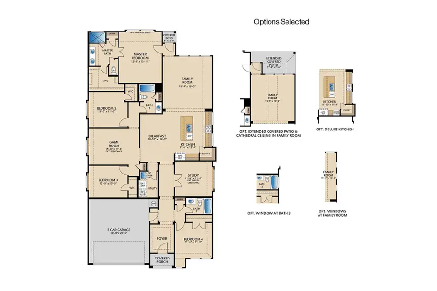 2D floor plan layout of this home in Keeneland, Aubrey, TX (Image 3).