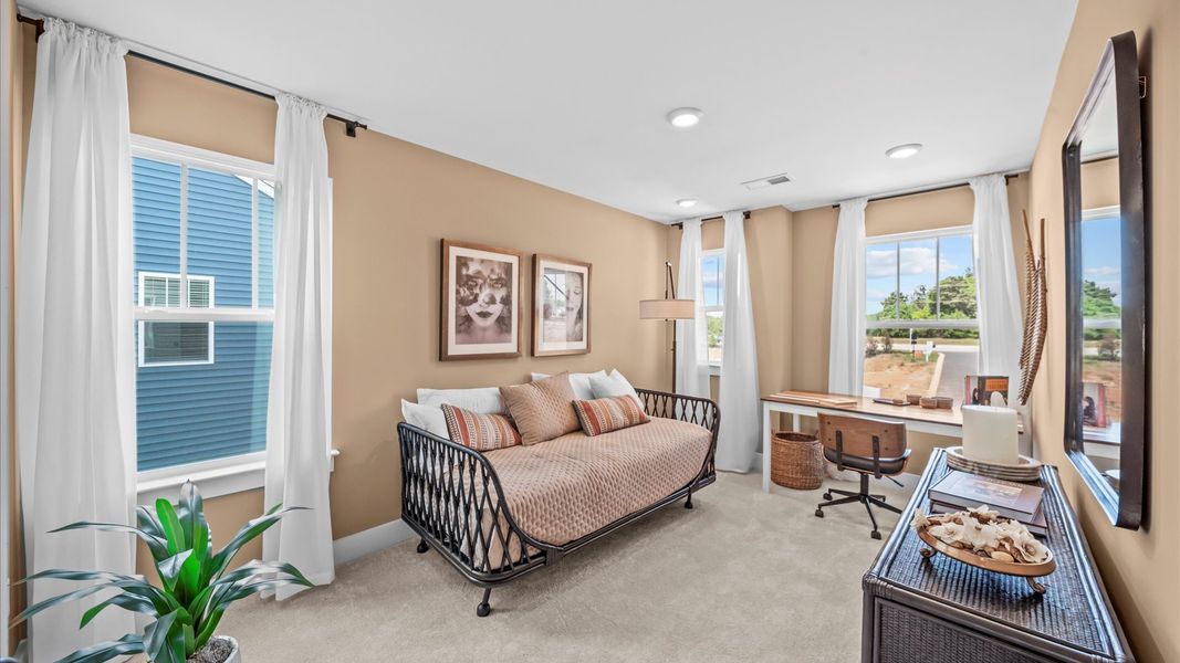 Representative furnished interior of a home built from the Corner Litchfield by DRB Homes in Gresham Station, Simpsonville (Image 16).