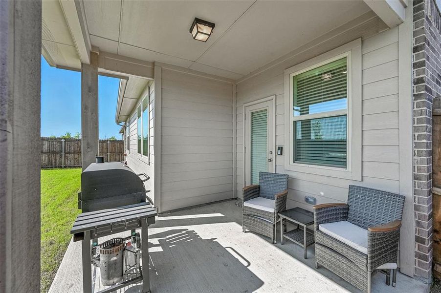 Great patio for relaxing and BBQing for Family and Friends