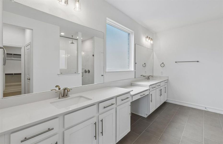 Primary bath with double vanity