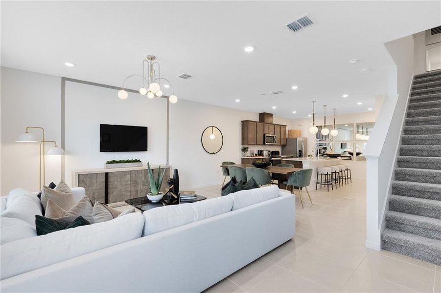 Furnished interior view inside a new home in The Cove at Nona Sound, Orlando (Image 17). Furnished interior view inside a new home in The Cove at Nona Sound, Orlando (Image 17).