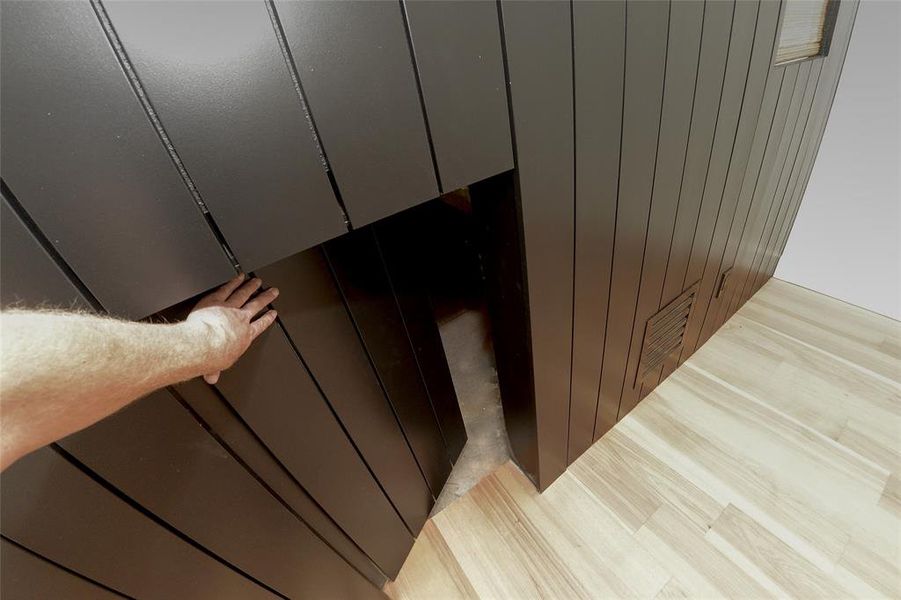 Hidden door gives you access to one of the attic areas.