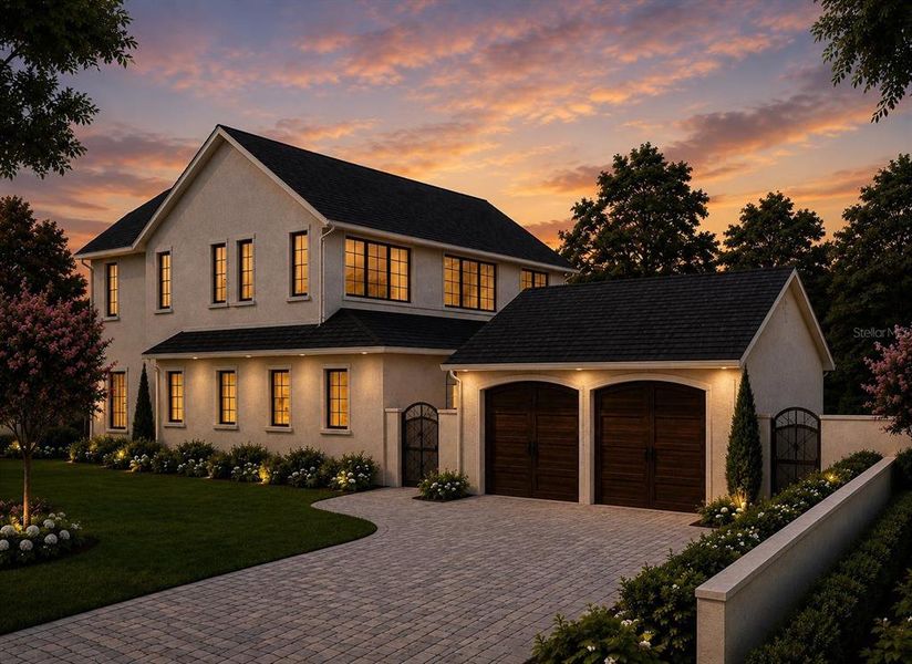 Front exterior of a new home in , Winter Park, FL, highlighting curb appeal (Image 1). Front exterior of a new home in , Winter Park, FL, highlighting curb appeal (Image 1).