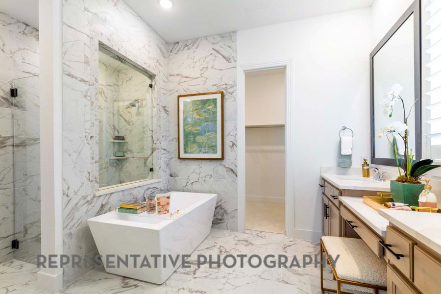 Furnished interior view inside a new home in Palmera Ridge: 80ft. lots, Leander (Image 18). Furnished interior view inside a new home in Palmera Ridge: 80ft. lots, Leander (Image 18).