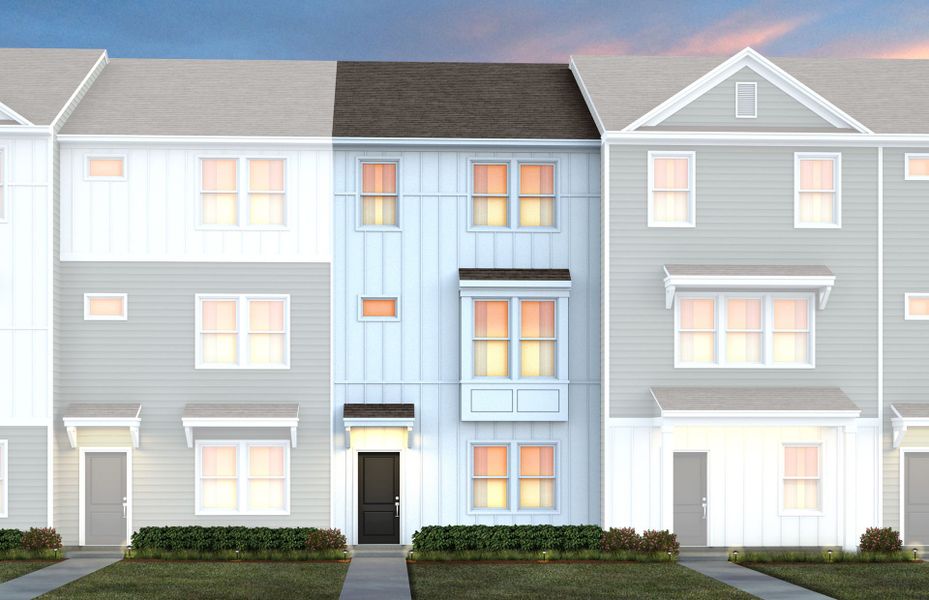 Front exterior of a new home in Everton, Durham, NC, highlighting curb appeal (Image 25).