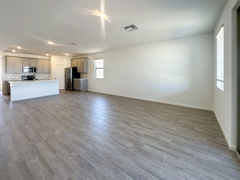 Great room and kitchen