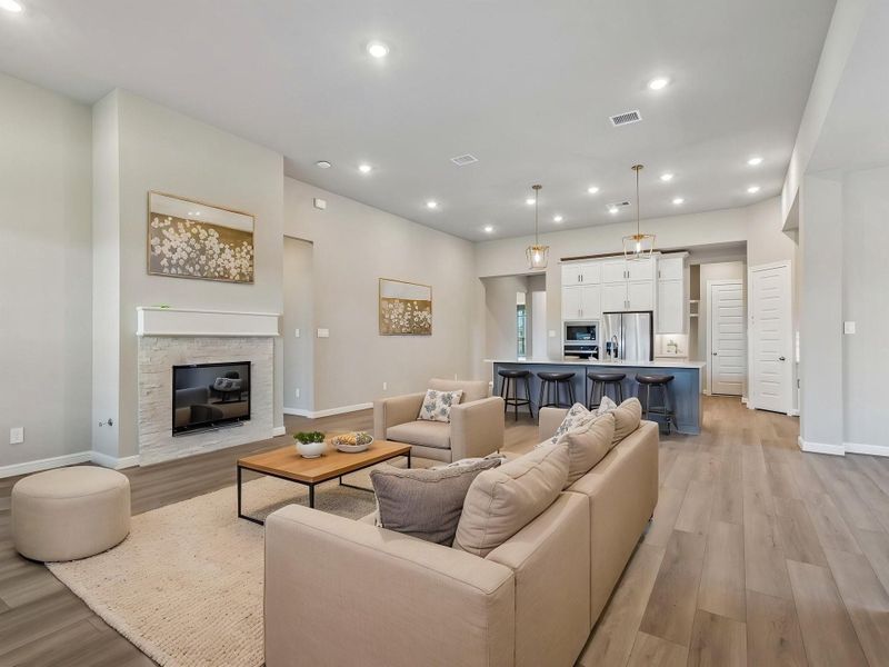 Furnished interior view inside a new home in Massey Oaks - Estate Series, Pearland (Image 11).