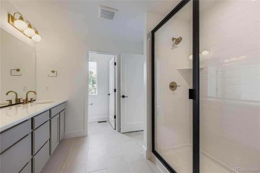 Large walk-in shower Large walk-in shower