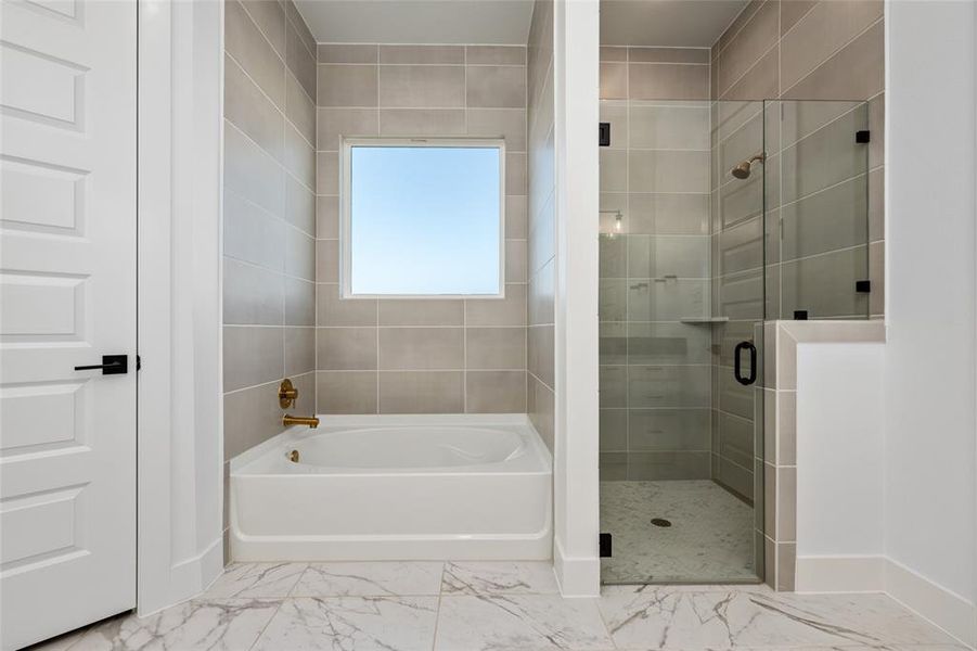 bathtub and stand shower