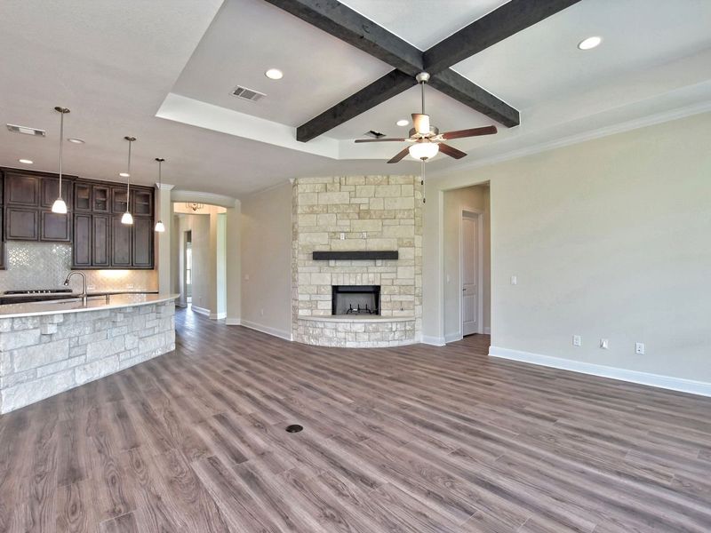 Representative unfurnished interior of a home built from the Siena II by Giddens Homes in Clearwater Ranch, Liberty Hill (Image 145).