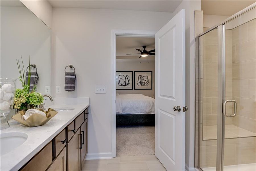 Furnished interior view inside a new home in River Oaks, Locust Grove (Image 16). Furnished interior view inside a new home in River Oaks, Locust Grove (Image 16).