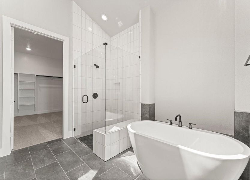 Primary Bath with Separate Shower, Freestanding Tub, and Walk-in Closet Primary Bath with Separate Shower, Freestanding Tub, and Walk-in Closet