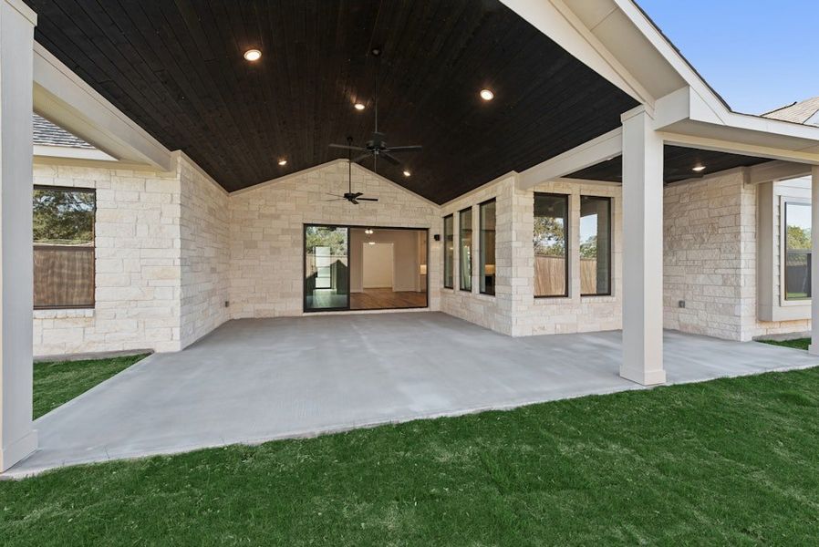 Exterior details and patio area of a home in Riverstone, Georgetown (Image 26).