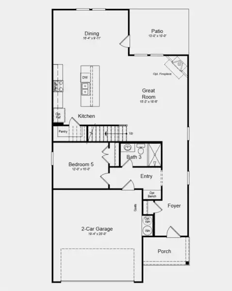 2D floor plan layout of this home in Windance Lake, Loganville, GA (Image 3).