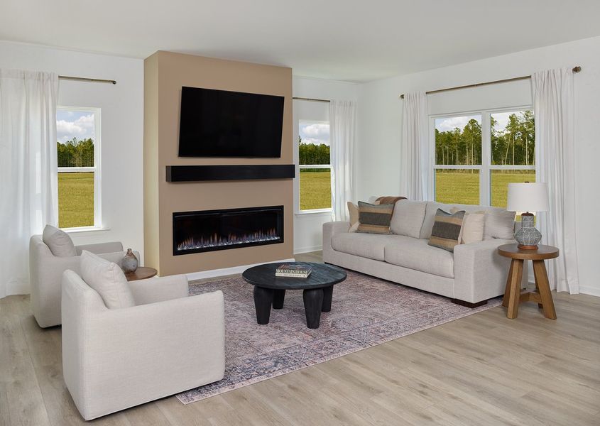 Representative furnished interior of a home built from the Macon by Ashton Woods in Rowland's Grant, Fuquay Varina (Image 6).