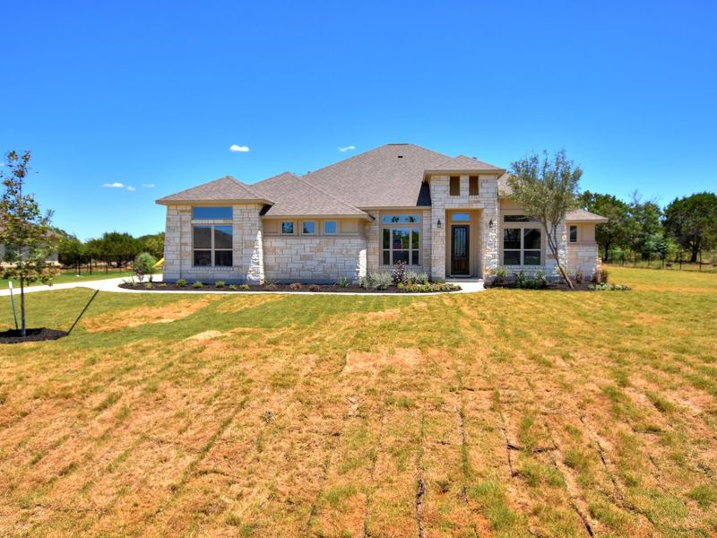 Representative exterior details of a home built from the San Simeon I by Giddens Homes in Clearwater Ranch, Liberty Hill (Image 98).