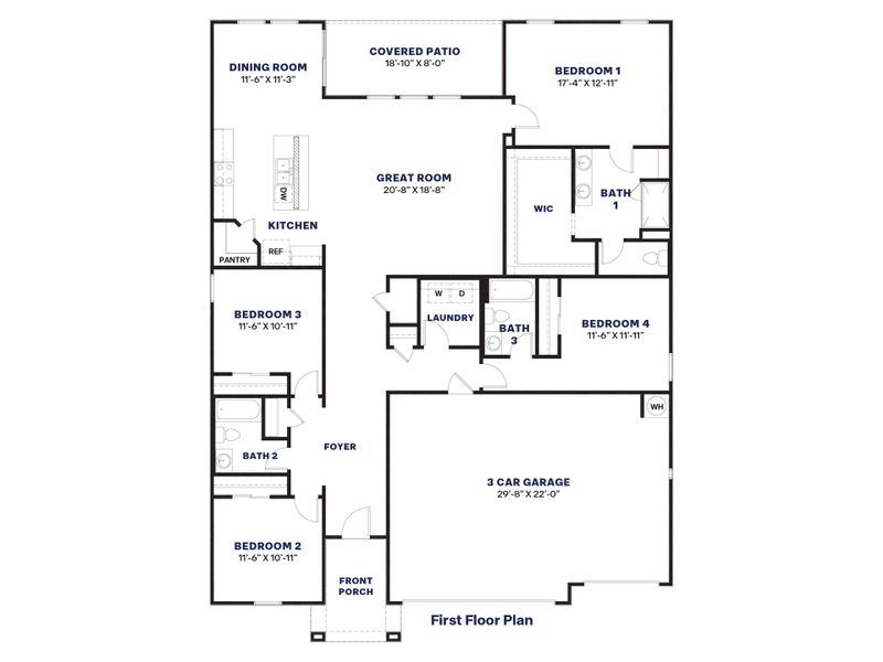 2D floor plan layout for the Fairfield by D.R. Horton in Quail Ranch, San Tan Valley, AZ (Image 4).