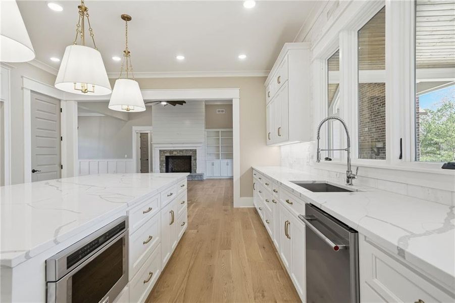 Furnished interior view inside a new home in , White (Image 12). Furnished interior view inside a new home in , White (Image 12).