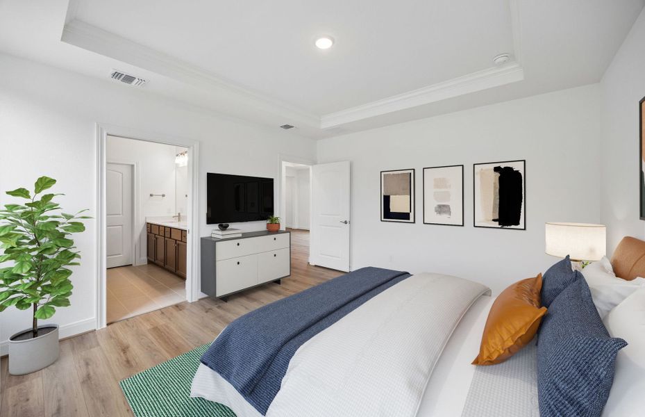 Furnished interior view inside a new home in Del Webb in Chambers Creek, Willis (Image 7).