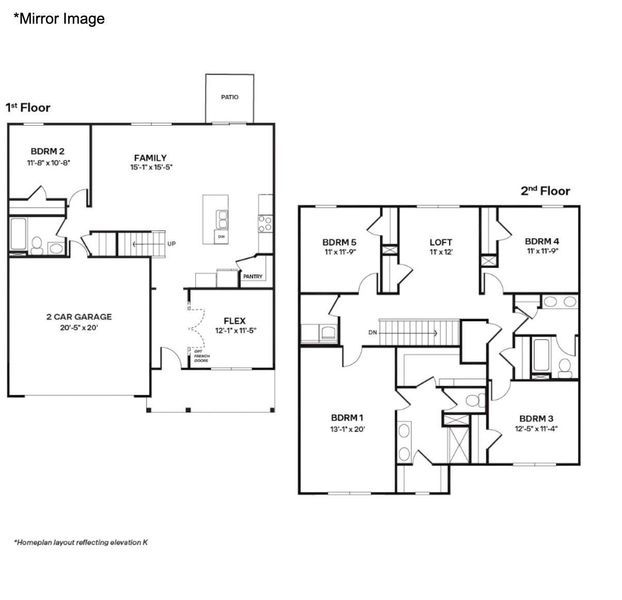 2D floor plan layout of this home in Azalea Ridge, Mount Holly, NC (Image 5).