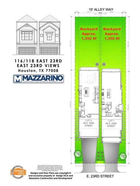 * Est Comp 9/15/2026 * * Please be aware that these plans are the property of the architect/builder designer that designed them not DUX Realty, Mazzarino Construction or 118 E 23RD LLC. Please be aware that these plans are the property of the architect and are protected from reproduction and sharing under copyright law. These drawing are for general information only. Measurements, square footages and features are for illustrative marketing purposes. All information should be independently verified.