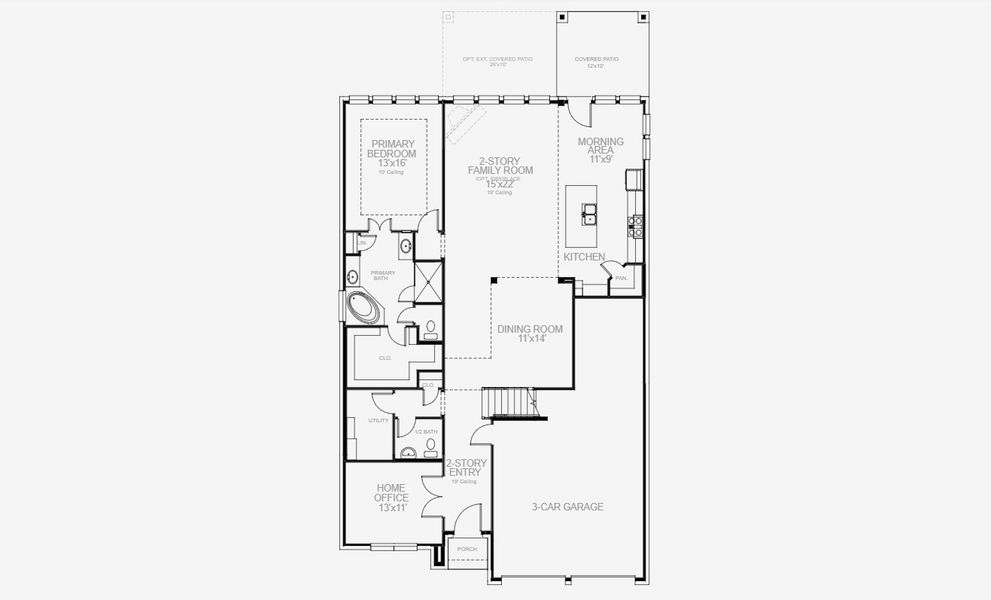 2D floor plan layout of this home in Amira 50', Tomball, TX (Image 2). 2D floor plan layout of this home in Amira 50', Tomball, TX (Image 2).