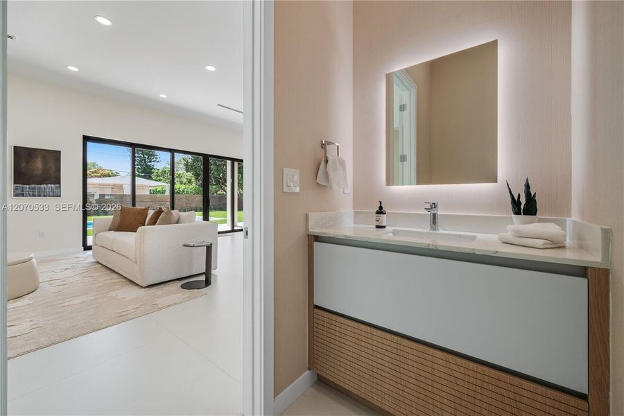 Furnished interior view inside a new home in , Miami (Image 14). Furnished interior view inside a new home in , Miami (Image 14).