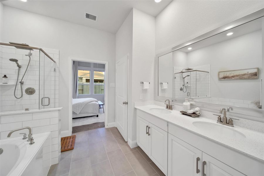 Furnished interior view inside a new home in The Highlands: Highland Duets, Porter (Image 9). Furnished interior view inside a new home in The Highlands: Highland Duets, Porter (Image 9).