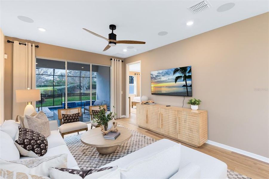 Model Home Design Only. Pictures and furnishings are for illustrative purposes only. Elevations, colors and options may vary. Furniture is for model home staging only.