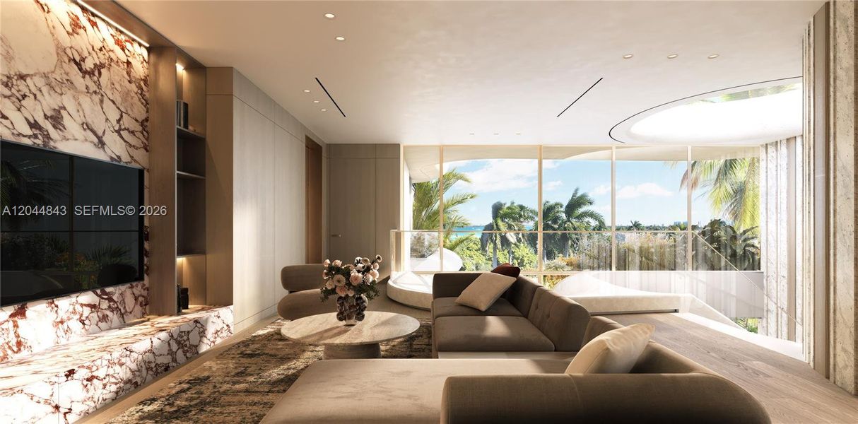 Furnished interior view inside a new home in , Miami (Image 6).