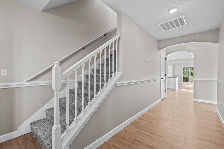 Representative unfurnished interior of a home built from the Iris by Enchanted Homes in Hampshire Heights, Moore (Image 20).