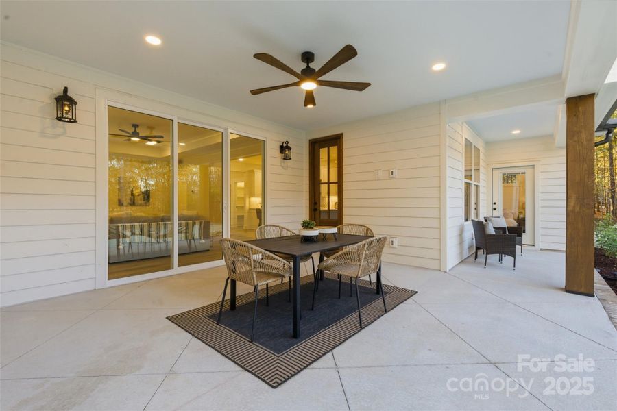 *representative photo- covered back porch w/ cedar pillars, ceiling fan