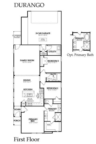 2D floor plan layout for the Durango by Windsor Homes in Walton Ridge, Corinth, TX (Image 5). 2D floor plan layout for the Durango by Windsor Homes in Walton Ridge, Corinth, TX (Image 5).