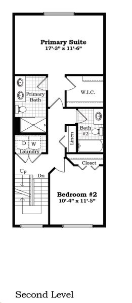 2D floor plan layout for the The Highbridge by Norfolk Homes in Bristol Ridge Townhomes, Ann Arbor, MI (Image 5).