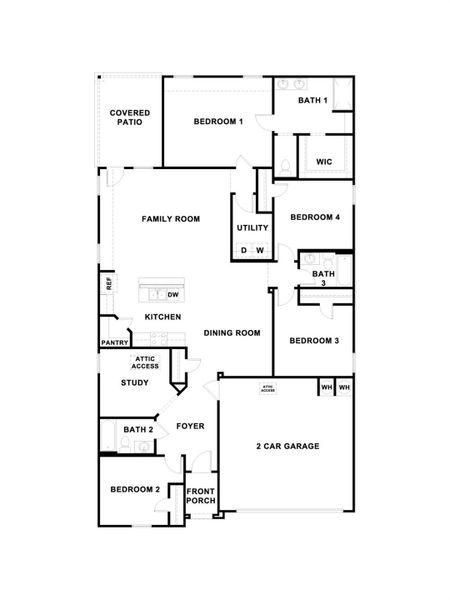 2D floor plan layout of this home in Bollinger, Maxwell, TX (Image 3).