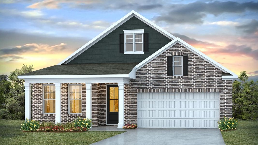 Representative exterior photo of a completed home built from the DARBY by D.R. Horton in Cross Creek, Lexington, SC (Image 2).