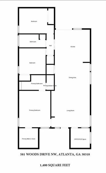 2D floor plan layout of this home in , Atlanta, GA (Image 5).