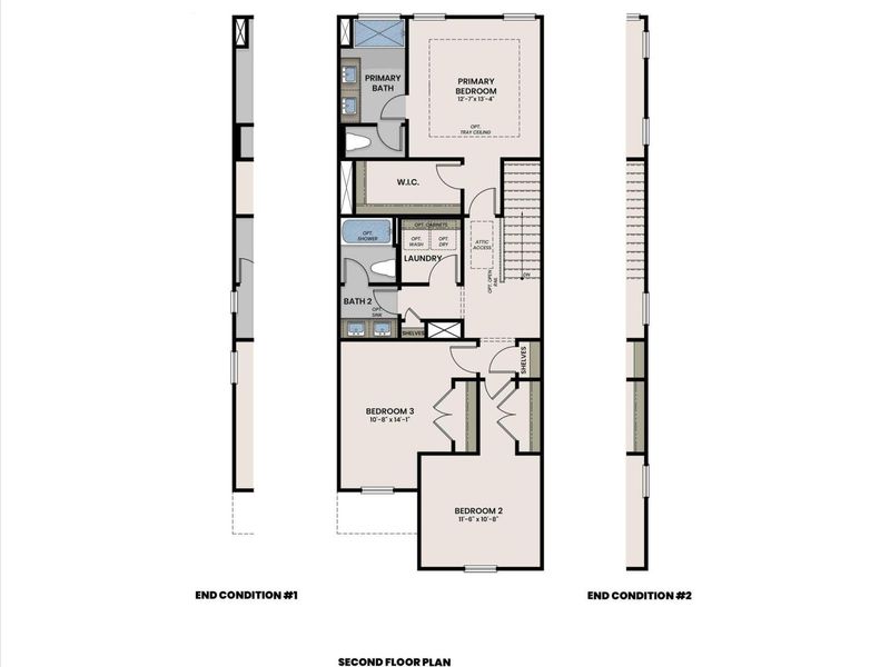 2D floor plan layout of this home in Townes at North Main, Lillington, NC (Image 3). 2D floor plan layout of this home in Townes at North Main, Lillington, NC (Image 3).