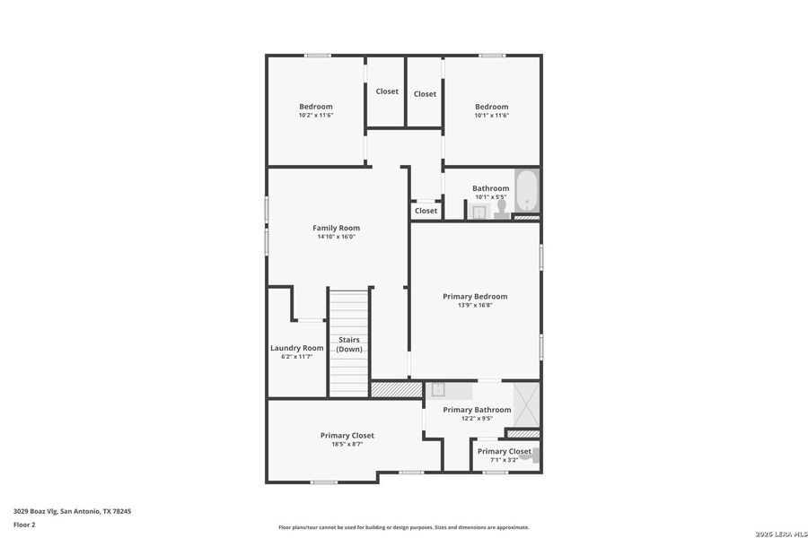 2D floor plan layout of this home in Laurel Vistas, San Antonio, TX (Image 6).