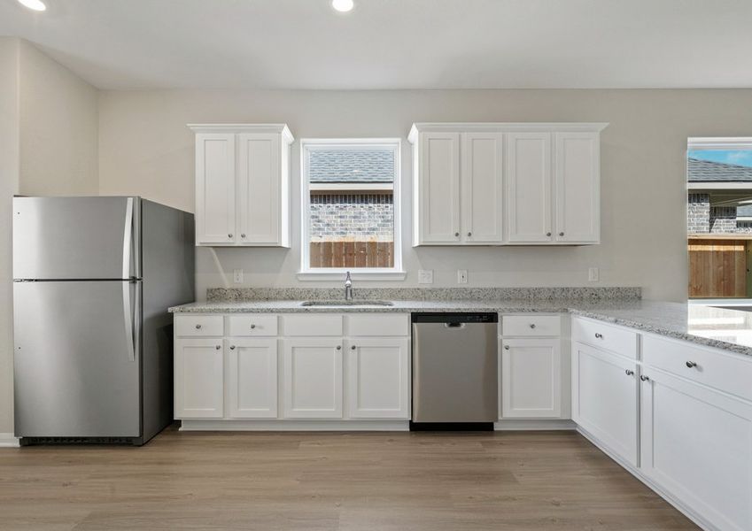 Window over the kitchen sink provides natural light Window over the kitchen sink provides natural light