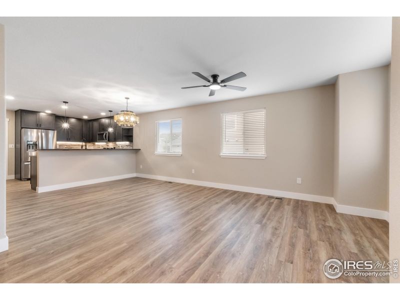 Living and Dining Areas with Luxury Vinyl flooring