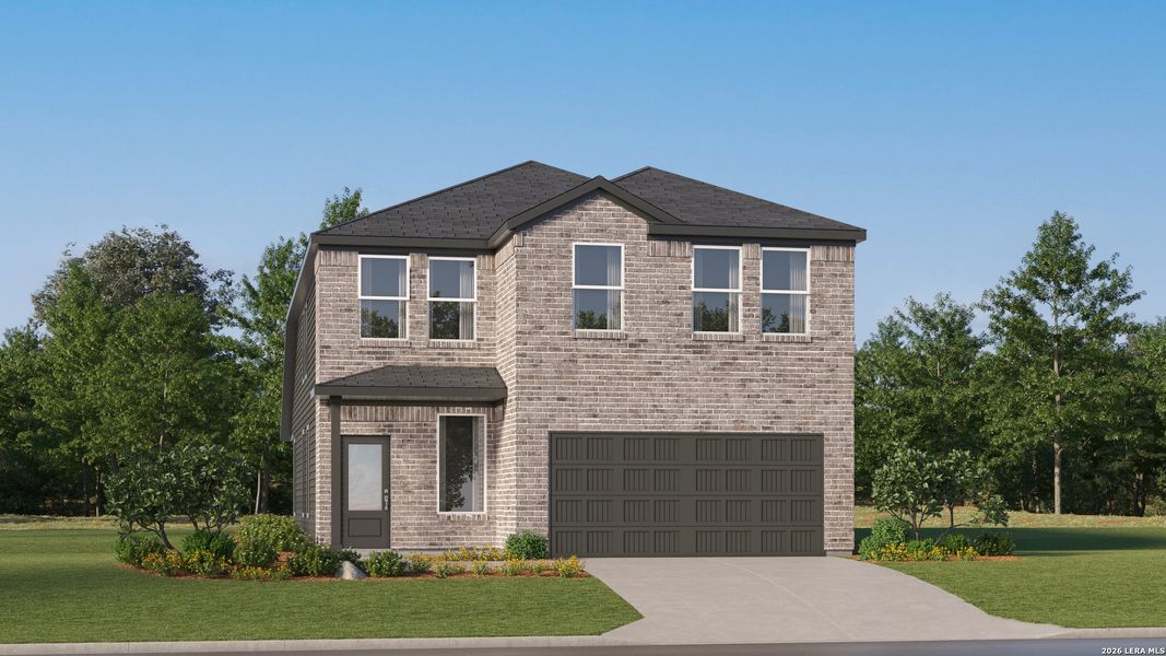 Front exterior of a new home in Grace Valley, Marion, TX, highlighting curb appeal (Image 22).