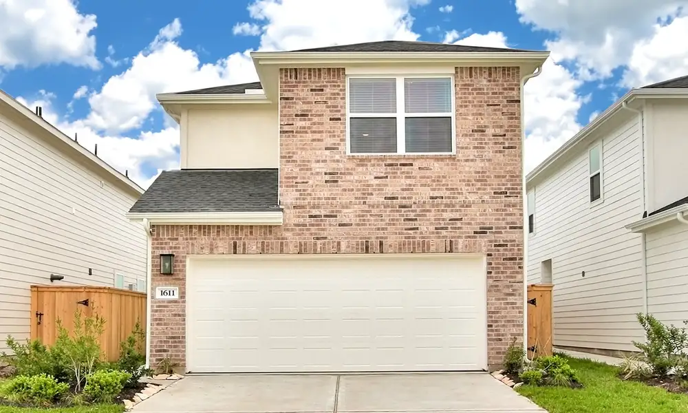 Representative exterior photo of a completed home built from the Lexington Series - Addison by Brightland Homes in Beamer Villas, Friendswood, TX (Image 1). Representative exterior photo of a completed home built from the Lexington Series - Addison by Brightland Homes in Beamer Villas, Friendswood, TX (Image 1).