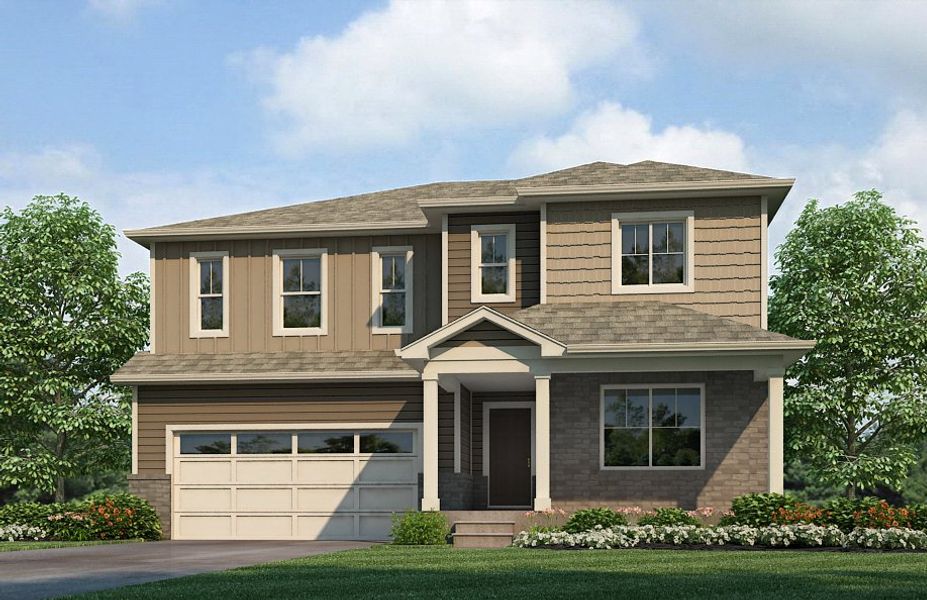 Representative exterior photo of a completed home built from the Hennessy by D.R. Horton in Timberleaf, Thornton, CO (Image 20).