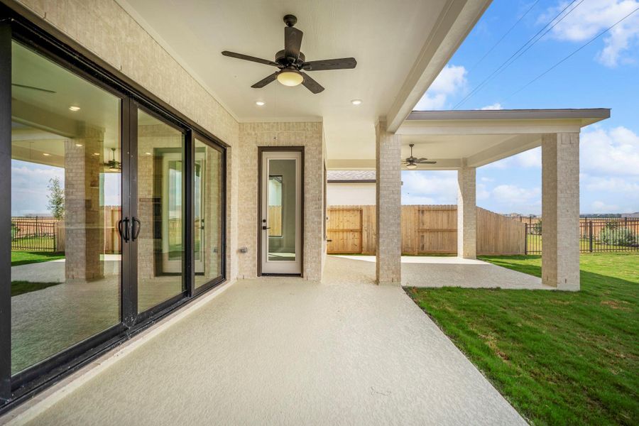 Exterior details and patio area of a home in Jordan Ranch 70' Lots, Fulshear (Image 22). Exterior details and patio area of a home in Jordan Ranch 70' Lots, Fulshear (Image 22).