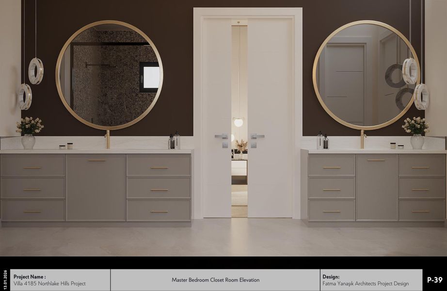 Bathroom featuring two vanities