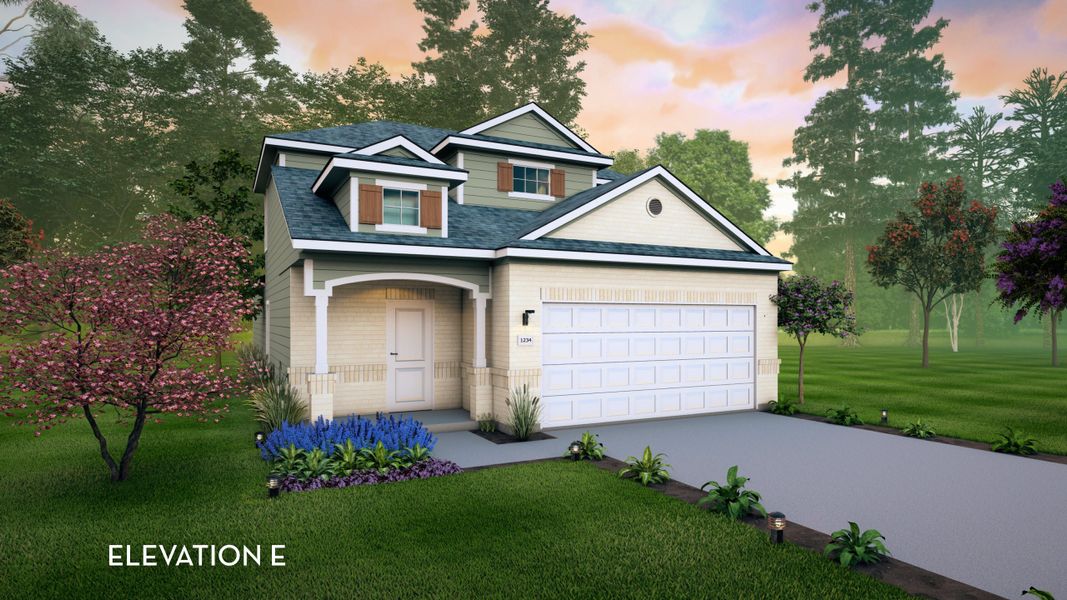 Representative exterior photo of a completed home built from the Mesquite by CastleRock Communities in Windrose Green, Angleton, TX (Image 2).