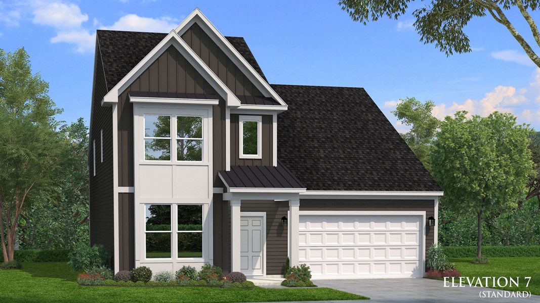 Representative exterior photo of a completed home built from the Lassiter by DRB Homes in Bellerose, Gibsonville, NC (Image 28). Representative exterior photo of a completed home built from the Lassiter by DRB Homes in Bellerose, Gibsonville, NC (Image 28).