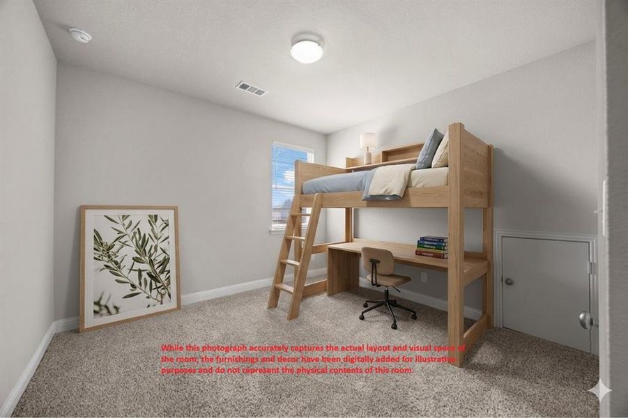 Light gray walls with white trim, carpeting, and a window with white blinds