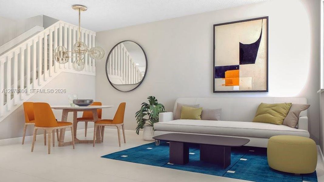 Furnished interior view inside a new home in Altamira, Homestead (Image 4).
